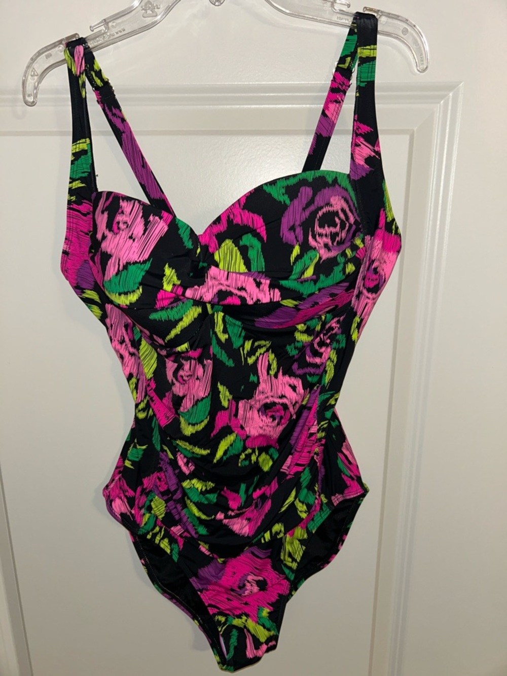 NEW! Betsey Johnson Floral Print Swim Suit 1 pc Swim Sz L - Picture 3 of 11